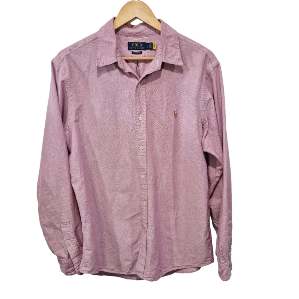 Ralph Lauren Oxford Pony Logo Casual Pink Button Down Shirt